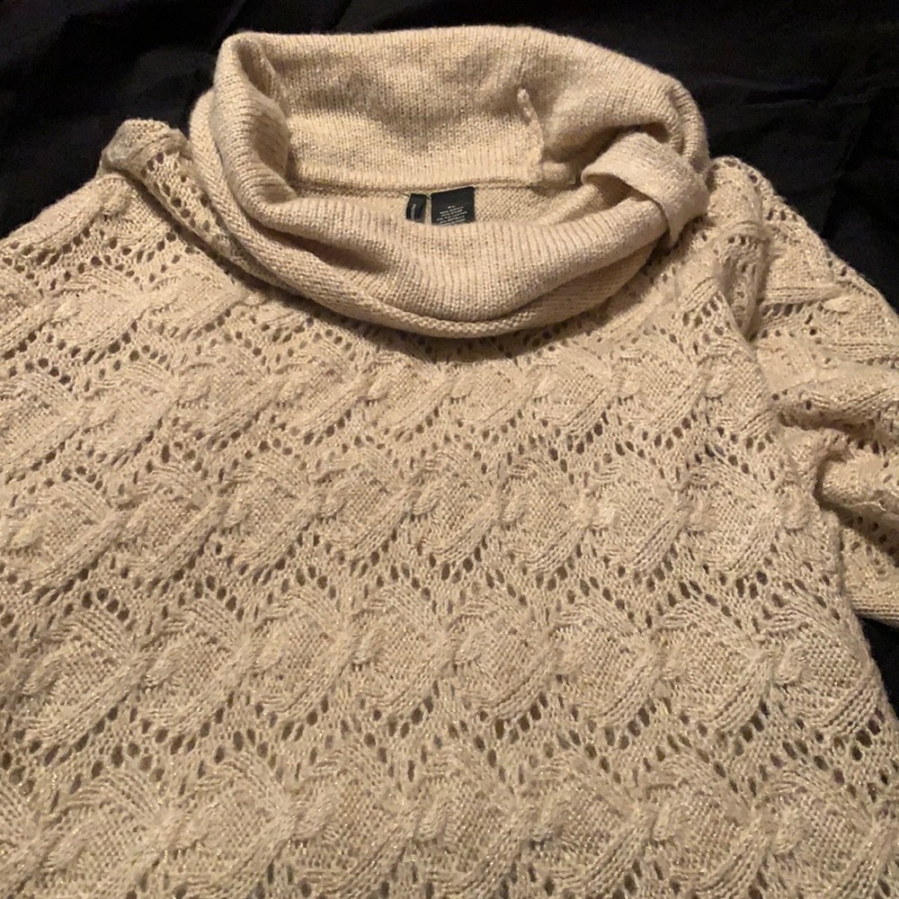 Beige with gold flake sweater